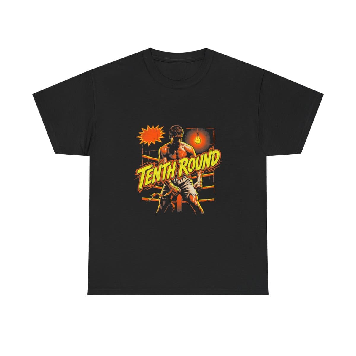 Tenth Round Boxing T-Shirt, Vintage Fight Night Poster Graphic Tee, Retro Grindhouse Boxer Print, Gift for Boxers