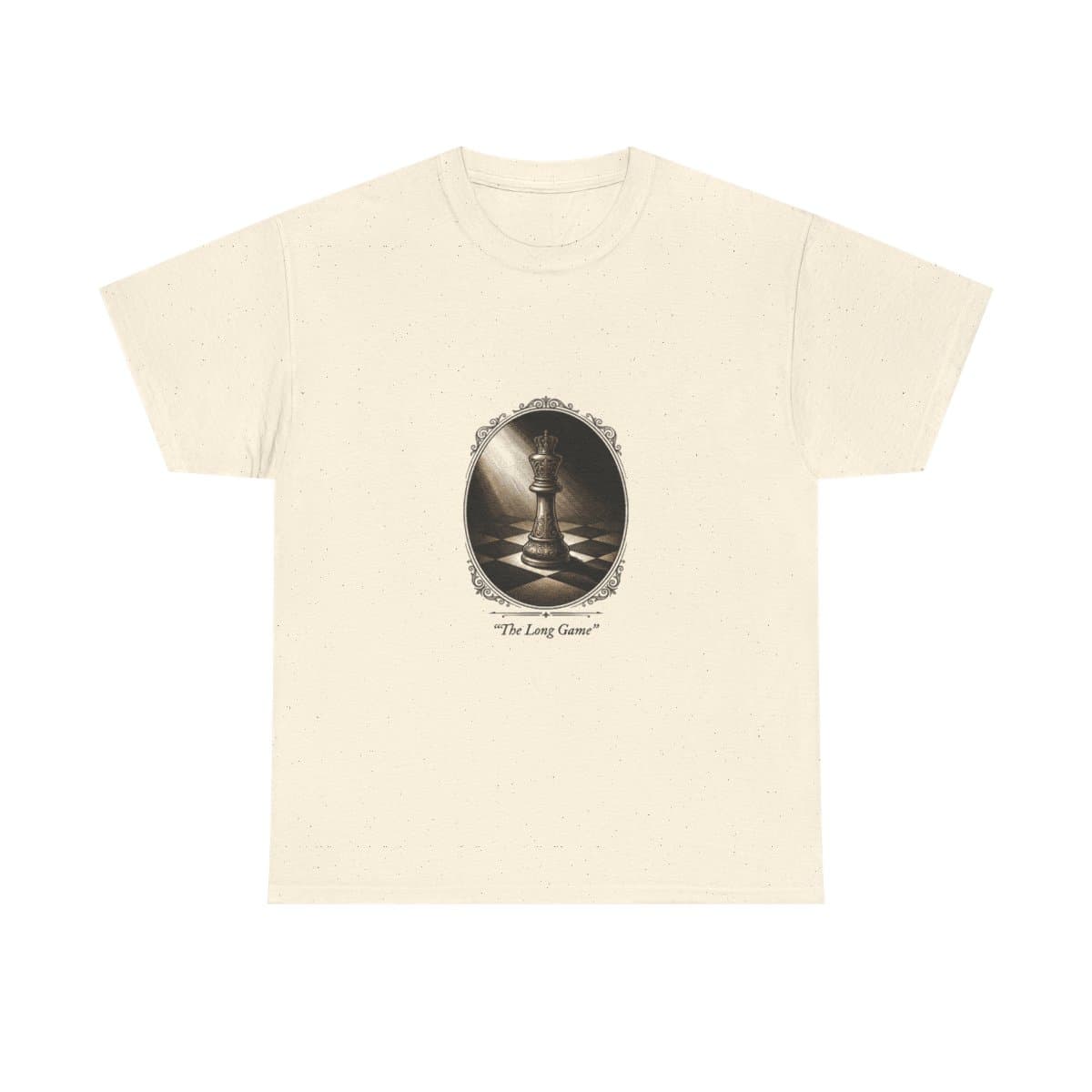 The Long Game Chess T-Shirt, Vintage Engraved Chess King Graphic Tee, Gothic Chess Piece Print, Strategy Game Gift